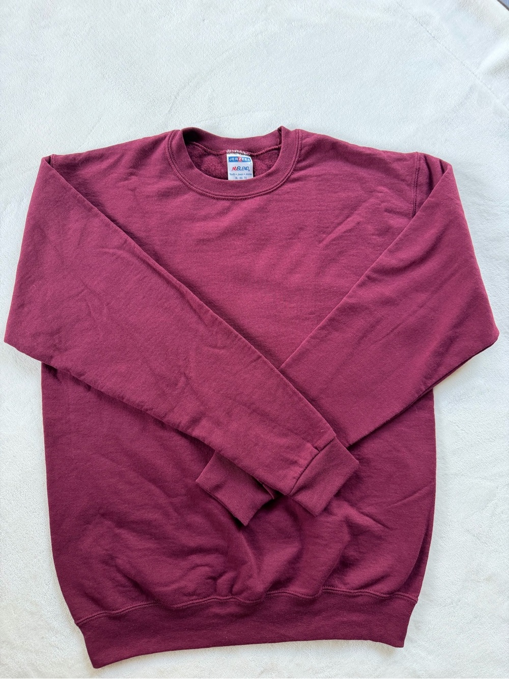 Youth Crewneck Sweater in Deep Burgundy